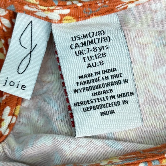 Joie Little Girl Floral Long-Sleeve Dress Size 7/8 - Picture 6 of 8